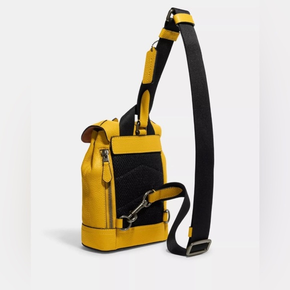 Coach Hudson Small Pack Yellow MSRP $328 NEW - Picture 3 of 4